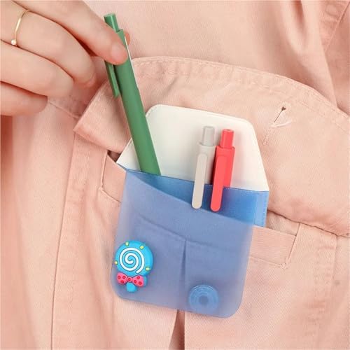 Gonehyu 2 Pack PVC Pen Pouch Pocket Protector Anti-Leak Nurse Pen Holder for Shirt Pocket