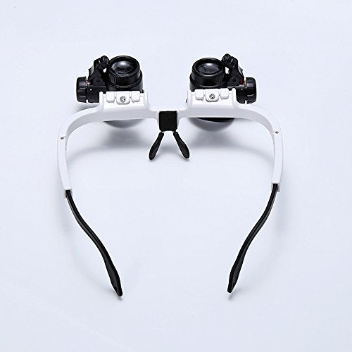 8X 15X 23X Double Eye Loupe Head Wearing Repair Jeweler Watch Clock Magnifier Illuminated Magnifying Glass with Led Light