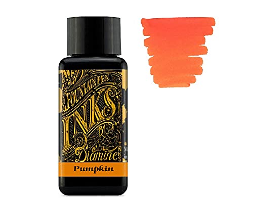Diamine - 30ml Fountain Pen Ink - Colour Wheel - 6 x Bottles - Oxblood, Pumpkin, Steel Blue, Imperial Purple, Hope Pink, Delamere Green