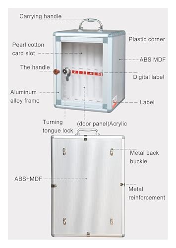 Cell Phone Locker, Cell Phones Storage Cabinet, Aluminum Alloy Pocket Chart Cell Phones Storage Cabinet for Cell Phones Wall-Mounted with A Locked Can Be Carried by Hand(36)