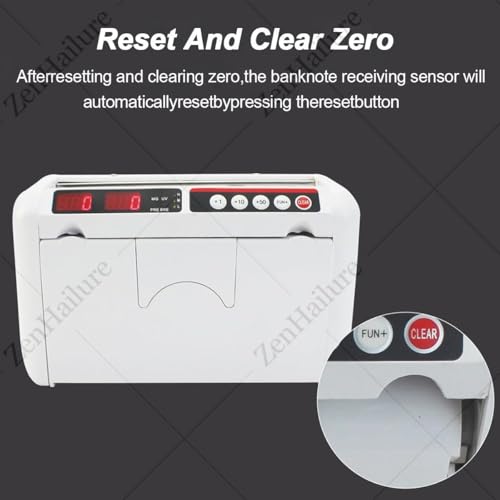 ZenHailure Banknote Counter Counterfeit Detector,Cash Counting Machine,Money Cash Currency Machine Counts 999 Banknotes per Minute,Batch Counting,Counterfeit Detection for Shops