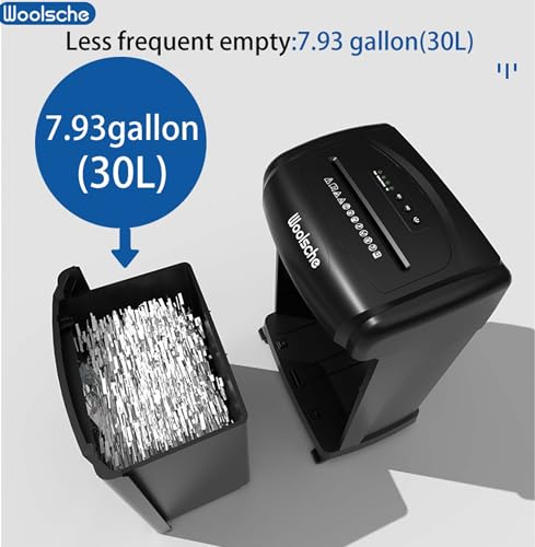 Majnesvon Paper Shredder 19-Sheet Cross Cut - P-4 Security Level, 56dB Operation, 15 Minute Continuous Use, 7.93 Gallon Capacity, Auto Reverse Function (19-Sheet + Black)