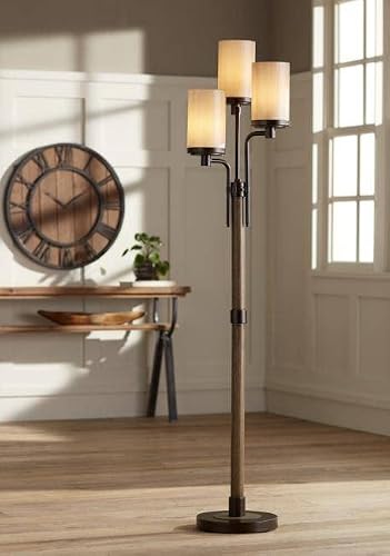Franklin Iron Works Astoria 71" Tall Faux Wood 3-Light Tree Floor Lamp