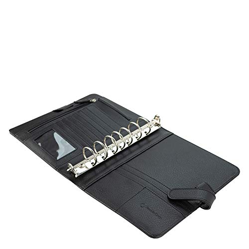 FranklinCovey - Anna Ring-Bound Binder for FranklinCovey Planners | Leather with Snap Closure (Classic, Onyx)