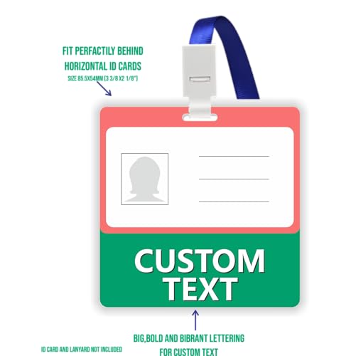 CONTYTOOLS Bulk Custom Badge Buddies Surgical Green Horizontal Badge Buddy ID Backer Cards (100 Pack) - Double Sided Print - Durable and Water Resistant Badge Buddy Ideal for Nurses, Doctors