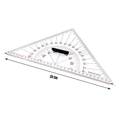 Calyron Architect Triangular Set Boat Architectural Stationery Navigation Compasses Course Triangle & Positioning Triangle (33cm Each) Pencil Brass Nautical Divider Bag Set for Training Purposes