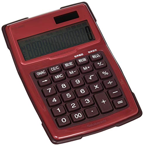 Nakabayashi ECD-WR01RD Calculator, 12 Digits, Waterproof, S, Red