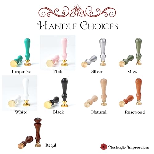 Custom Monogram Wax Seal Stamp | Personalized Name with Initial | USA Handcrafted | Multiple Handle & Wax Color Options