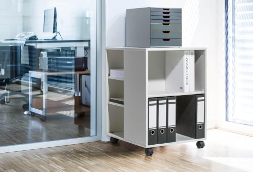 Durable Varicolor Drawer Organizer, 7 Color Coded Drawers, Gray