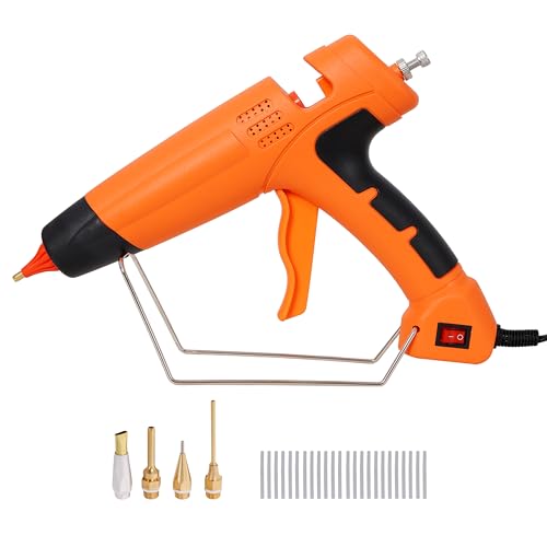 KEIKI 550W Hot Glue Gun with 4 Replacement Nozzles & 24 Glue Sticks, Heavy Duty Thermo Glue Gun for DIY Crafts, Home Repair, Wood, Metal