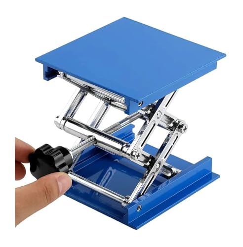 Mini Lifting Table 1pcs Lift Table Lab Plate Jack Scissor Stand Platform Router Workbench Laboratory Carpentry Tools(Silver-100X100MM)