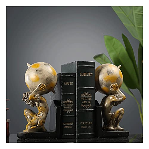 Bookends Heavy-Duty Bookends Classic Retro Book Ends American Creative Book Stopper Suitable for Office and Home Desktop Organizer Book Ends (Color : A)