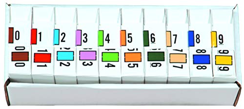 Doctor Stuff - File Folder Labels, Complete Set of Numbers 0-9, Safeguard Match - SGNM Series Chart Stickers, 15/16" x 1-5/8", 1 Each of 10 Rolls, 500/Roll
