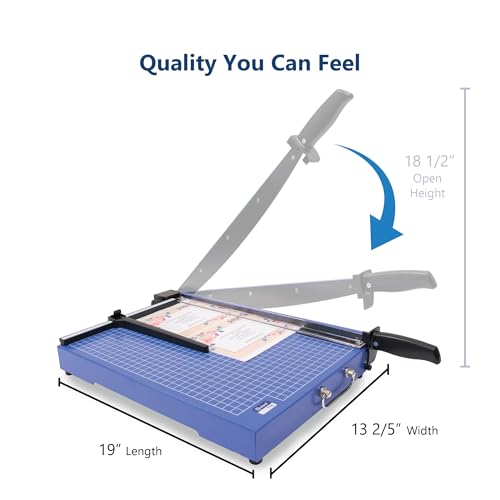 United Office Products T15A Commercial Guillotine Paper Trimmer, Sturdy Steel Base, 15" Cut Length, 15 Sheet Capacity, Self-Sharpening Blade, Precision Paper Cutter for Office, School & Crafts