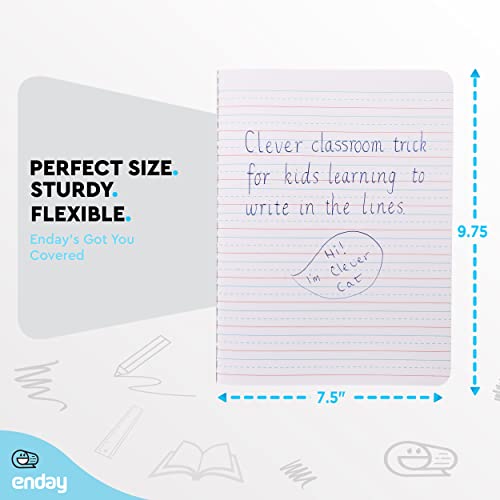 Enday Primary Composition Notebook Grades K-2 (48 Pack) Assorted Colors, 100 Sheets per Notebook, Primary Ruled Composition Book, Primary Composition Notebook for Kids, Kindergarten Notebook