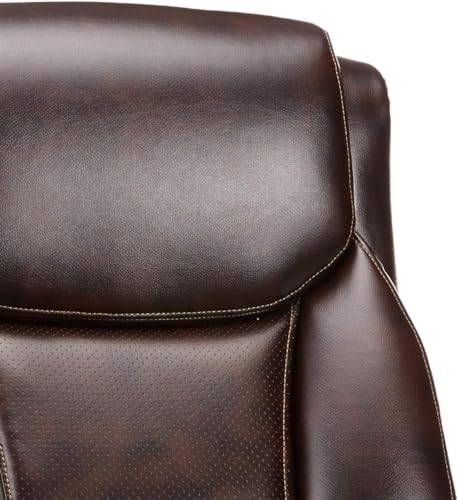 Amazon Basics Big & Tall Executive Office Chair with Lumbar Support, Adjustable Height, 350-Pound Capacity, 28.5"D x 30.25"W x 47.9"H, Black Pewter Finish