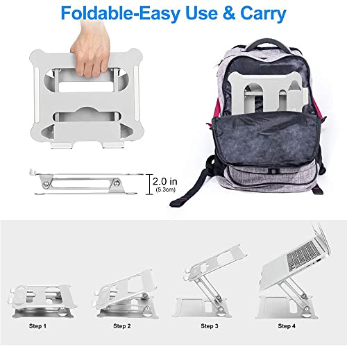 QERTYHJK Laptop Stand Adjustable Notebook Computer Riser Holder for Tablet Portable Aluminum Support