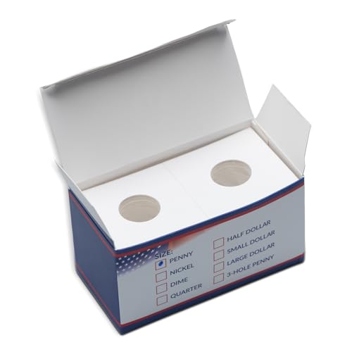 Coin Shield 1000 Penny 2x2 Cardboard Coin Flips with Mylar Windows Archival Safe Cent