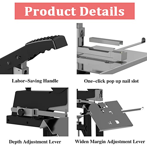 Manual Stapler, Booklet Maker/Stapler with Clamp, Heavy Duty Desktop Stapler, Saddle Stitching and Parallel Stitching 2 in 1, Binding Thickness 60 Sheets, for Factory Office and Home