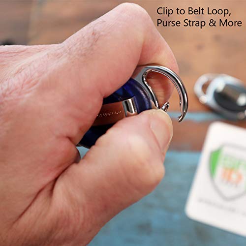 Bulk 100 Pack - Premium Oval Badge Reel with Carabiner & Belt Clip - Dual Clip Retractable ID Holder with Vinyl Strap to Attach Access Key Card, Keychain or Name Tag by Specialist ID (Black)