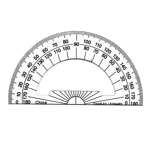 Charles Leonard Plastic 4" Protractor, Pack of 60