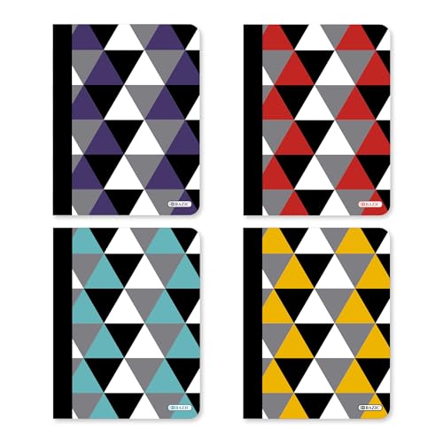 BAZIC Products Composition Book College Ruled 100 Sheet, Geometric Notebook, Writing Journal Comp Lined Notebooks, 1 Unit Random Color Will BE Sent