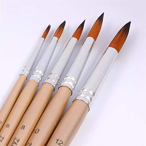 HBJWOV 1 Set of 5Pcs Multi-Function Nylon Paintbrush Paint Brush Painting Tool for Watercolor Painting Oil Painting(Light Yellow)