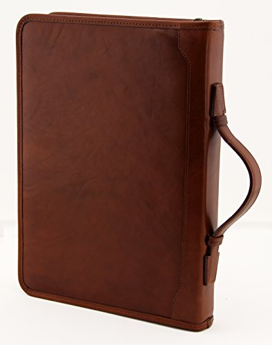 Noda Conference Folder A4 Italian Folder Leather Ring Binder A4 Clipboard with Handle (Cogniac)
