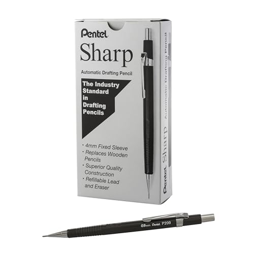Pentel Sharp Mechanical Pencil, (0.9mm), Metallic Graphite Barrel, Box of 12 (P209MN)