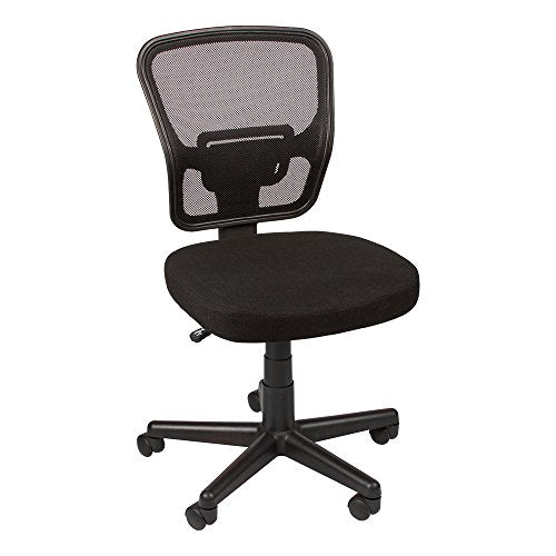 Norwood Commercial Furniture Swivel Mesh Mid-Back Armless Task Chair for Home or Office Computer Desk, Black (NOR-IAH1043-SO)