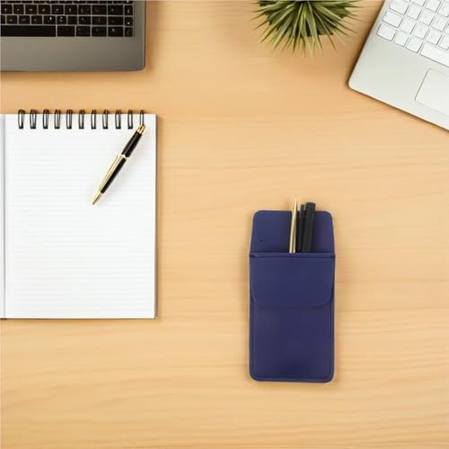 Superhao Pocket Protector 4 pcs Faux Portable Pen Pocket Protector Sleeve 6.33X3.14In Pencil Wrap Holder for Hospital School Office