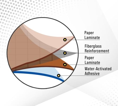 Mytee Products 16 Rolls 2.75"x450' Water Activated Tape - Reinforced Gummed Tape for Package - Strong Adhesive & Holding Power Kraft Paper Tape - Brown Packing Tape for Sealing Box (7200 feet Total)