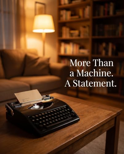 Vintage Manual Typewriter, Portable Machine with Ribbon for Writing