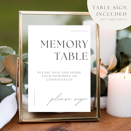 Funeral Guest Book for Celebration of Life Memorial Service with Table Sign