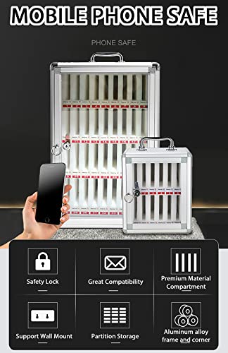 Cell Phone Storage Box with 36 Slots - Secure Cell Phone Safe Deposit Box with Handle for Office Classroom School and Meeting Storage Solutions,8slots