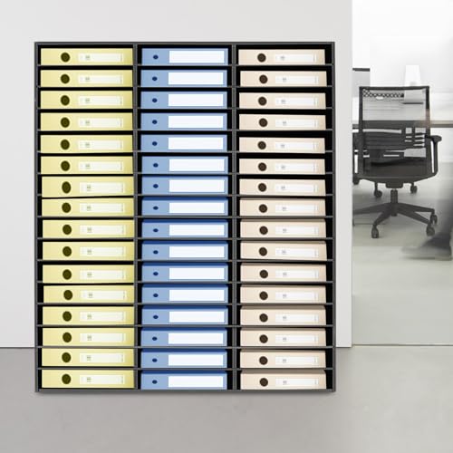 Eleeferri Mailbox for Classroom, 48 Compartments Paper Literature Organizer Storage, Floor-Standing 16 Layer Mail Sorter File Letter Bill Holder Shelf for Home School Classroom Office