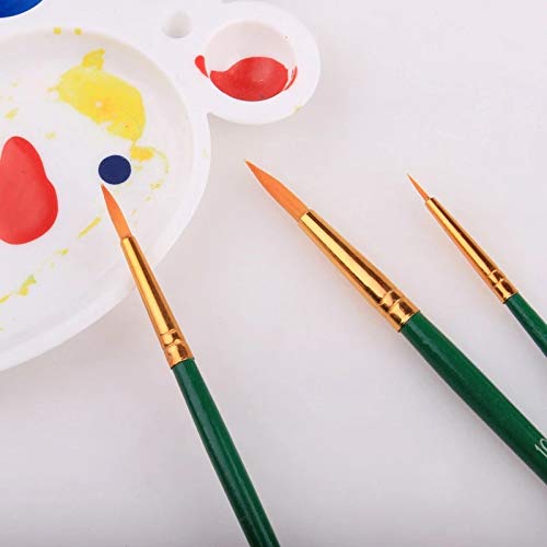 HBJWOV 3PCS Paint Brushes Hook Line Pen Wooden Nylon Hair Brushes for Watercolor Oil Gouache Acrylic Painting Art Supply