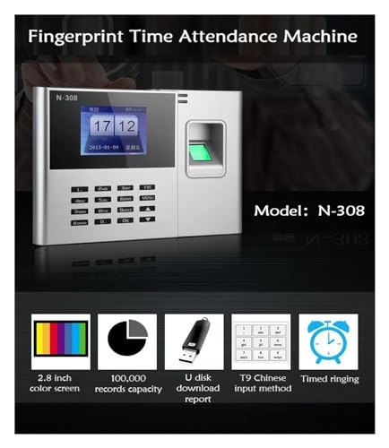 Time Clock N-308 Fingerprint Time Attendance Machine Fingerprint Sign-in Machine Software Automatic Report