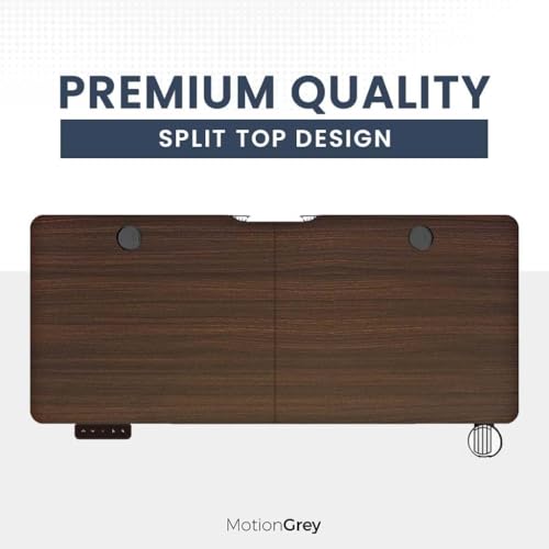 MOTIONGREY - Electric Motor Height Adjustable Standing Desk, Ergonomic Stand Up Desk, Adjustable Computer Sit Stand Desk Stand (Black + Black, 55 Inch)