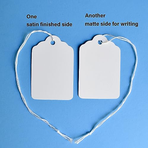 1000 White Marking Tags with String Attached 2 1/4" x 1 7/16"