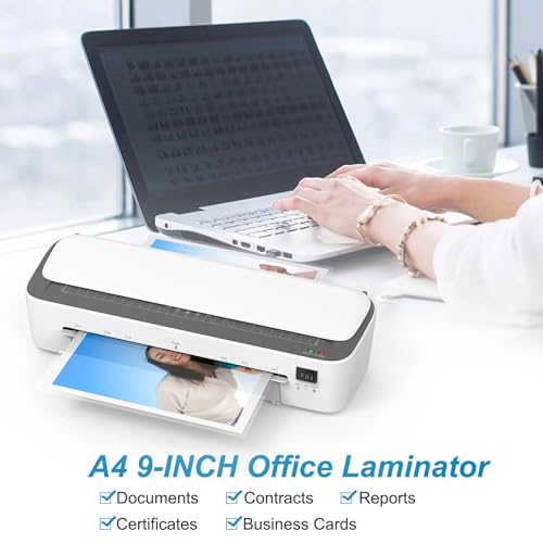 A4 Laminating Machine 9" Thermal Laminator Machine Desktop 6-IN-1 Multifunctional Hot and Cold Lamination for Home Office