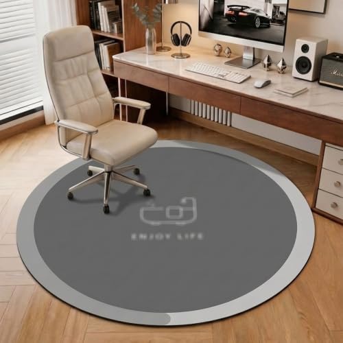CWAQWC Large Round Hardwood Floor Chair Mat, Protector Pad for Office Chair
