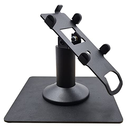 DCCStands Pax A35 Freestanding Swivel and Tilt Low Profile 4'' Terminal Stand with Square Plate, black