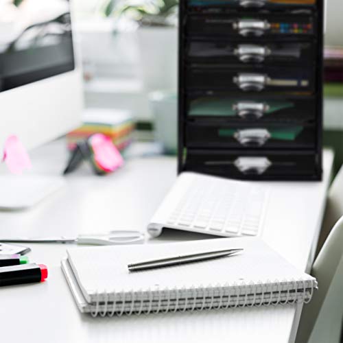 Relaxdays Desk Organiser, 10 DIN A4 Files, Letter Tray and Paper Sorter, Mini Chest of Drawers, Black, H x W x D: app. 55 x 27.5 x 35.5 cm