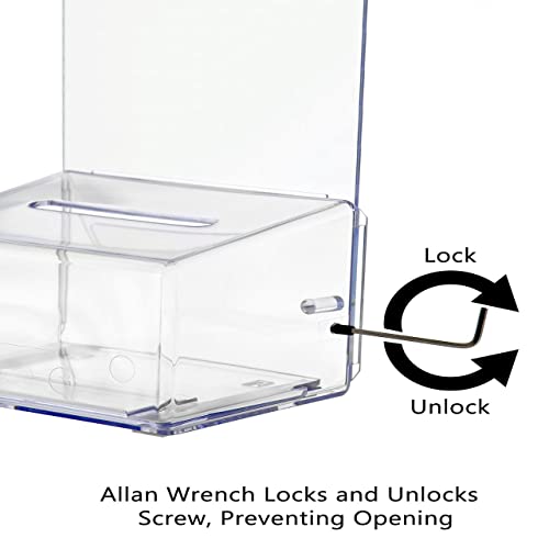 Marketing Holders 48 Pcs Acrylic Donation Box 5" Coin Collection Container with 5" x 7" Header Sign Holder Clear Acrylic Countertop Ballot Caddy
