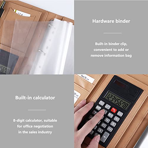 Padfolio Organizer Binder,portfolio, A4 Padfolio Portfolio Case Binder Organizer Folder Business Folder Premium PU Leather Padfolio Executive Business Padfolio for Papers Travel Documents with Pockets