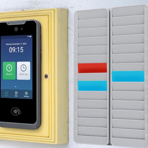 28-Slot Polypropylene Attendance Card Holder Wall Mounted with Numbered