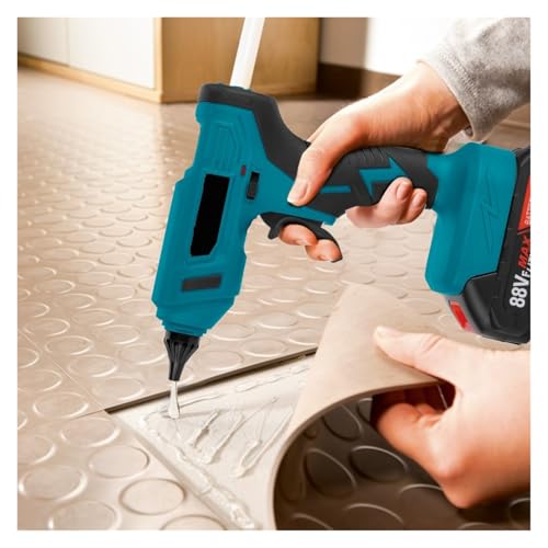 LIBODD Hot Glue Gun 100W 280°C Cordless Hot Melt Glue Gun Portable Rechargeable with Glue Sticks DIY Repair Tool for 18V Battery for DIY Arts, Crafts and Quick Repairs(2 Battery)