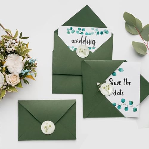 100 Pcs Baby's Breath Adhesive Wax Seal Stickers White Dry Floral Backing Envelope Seals Perfect for Wedding Invitations,Bridal Shower Party