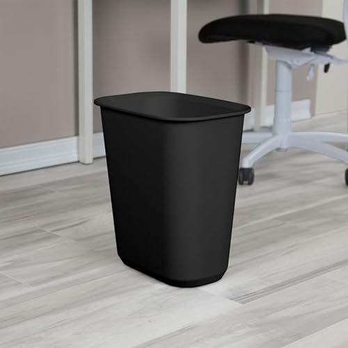 Sterilite Rectangular Wastebasket 5.5 Gallon, Black, 12-Pack